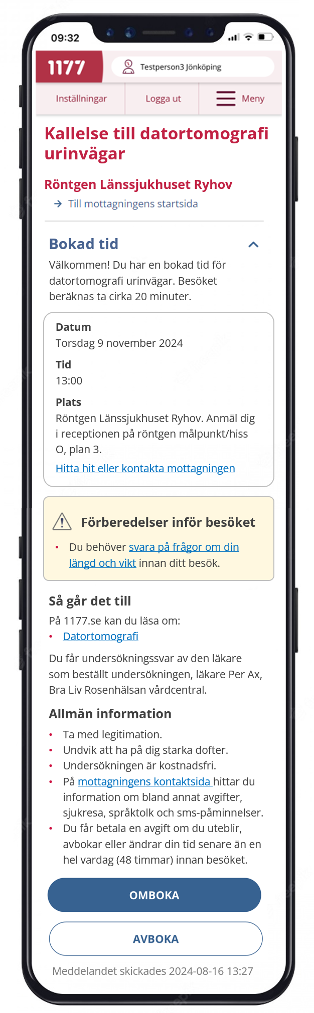 Exempel på digital kallelse